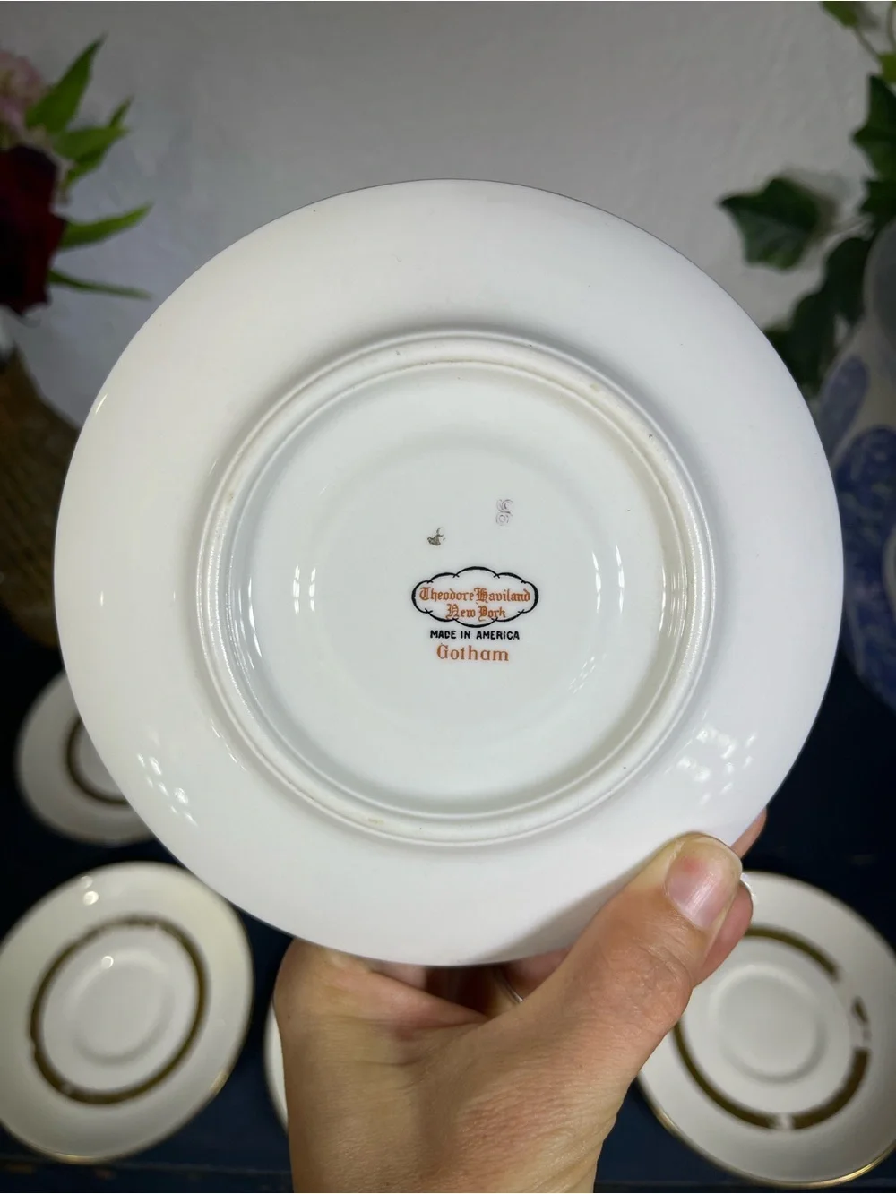 Vintage Theodore Haviland “Gotham” replacement saucers set of 6